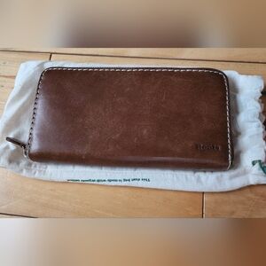 Roots Brown Tribe Leather Wallet